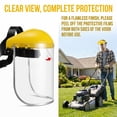 thumbnail image 5 of BlinkLLX 2 Pcs Safety Face Shield Mask Full Impact Clear Face Mask with Crown for Grinding Cutting Weed Whacking Construction (Yellow,Clear), 5 of 6