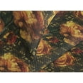 thumbnail image 3 of Ambesonne Floral Quilted Coverlet 3 Pcs, Retro Effect Peony Pattern, Queen Size, Dark Olive Green and Orange, 3 of 4