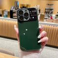thumbnail image 6 of Compatible with iPhone 13 Pro Max Slim Case,Luxury Bling Transparent Hard PC Anti-Scratch Shockproof Case with Window Glass Lens Camera Protectorfor iPhone 13 Pro Max Women Girl Men-Green, 6 of 12