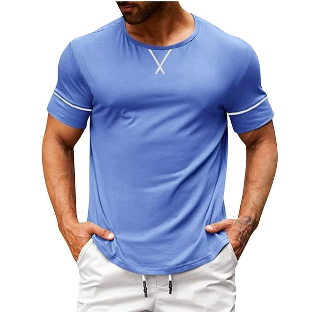 Timegard T-Shirts pour Hommes Grande Taille Col Rond Manches Courtes Tee-Shirts de Musculation Fins pour Course