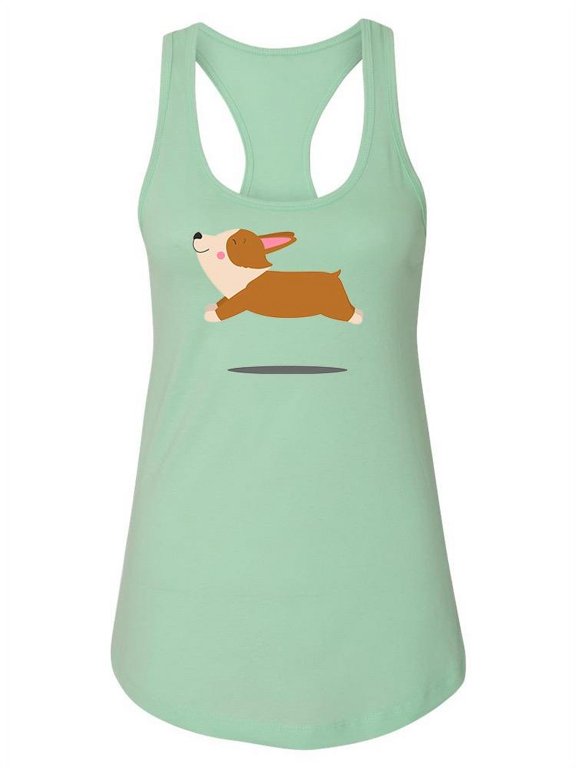 Jumping Corgi Dog Tank Women -Image by Shutterstock, Female Large