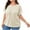 Beige, variant on Jgppe Tops for Women Plus Size Summer Short Sleeve Knit Ribbed Solid Color Casual T Shirts Round Neck Blouse