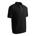 thumbnail image 4 of VgaVtl Knit Mens Polo Shirt Pullover Short Sleeve Summer Zip-Up Going Out Collared Casual Tops for Men Plain, 4 of 6