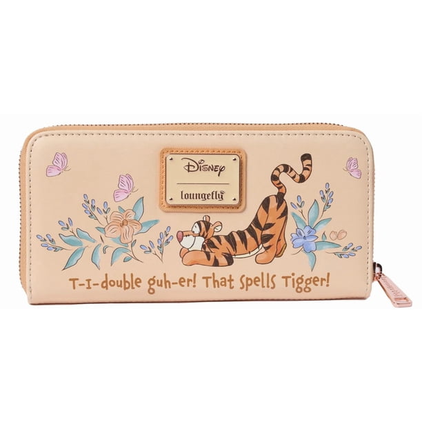 Cartera Loungefly Tigger con cierre alrededor, piel sintética, 20 x 10 x 3 cm