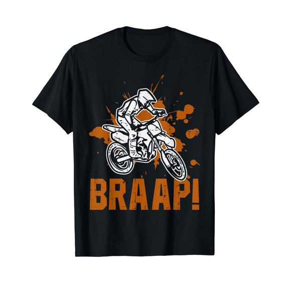 Braap Dirt Bike Motocross Track Biker Men T-Shirt Black Tee