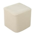 thumbnail image 1 of protectoras para taburetes otomanos cuadrados protectoras para taburetes de almacenamiento otomanas elásticas elástica, beige Macarena Funda otomana de 1 pieza, 1 of 6