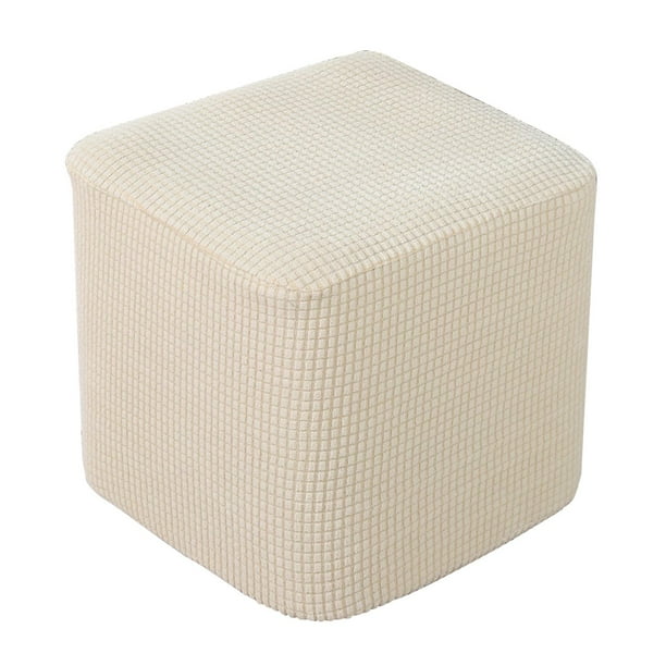 Funda elástica para reposapiés, suave y rectangular, con elástico para muebles beige