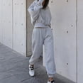 thumbnail image 4 of Conjunto de chándal de mujer otoño-invierno 2025: sudadera con capucha de manga larga y pantalones holgados, mezcla de algodón, ropa informal/deportiva, tallas S-XL., 4 of 8