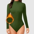 thumbnail image 2 of Women Fashion Turtle Neck Long Sleeve Solid Tops Bodysuit Jumpsuit, One-Piece Stretch Fit for Casual & Everyday Wear, 2 of 6