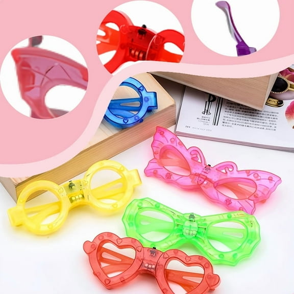 24 Packs LED Glasses in The Dark Party, 6 Shapes with 3 Flashing Modes, Lightweight Plastic Neon Glasses, Kids/Adult Party Accessories for New Years Eve Birthday Wedding Halloween Christmas
