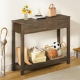 thumbnail image 4 of Aiho Console Table 39" with Drawers, Wood Entryway Table Hallway Table with Open Storage, Sofa Table for Living Room, Foyer and Corridor - Retro, 4 of 9