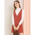 thumbnail image 2 of INSPIRE CHIC Robe Chasuble Mini en Velours Côtelé à Col en V pour Femmes, 2 of 7