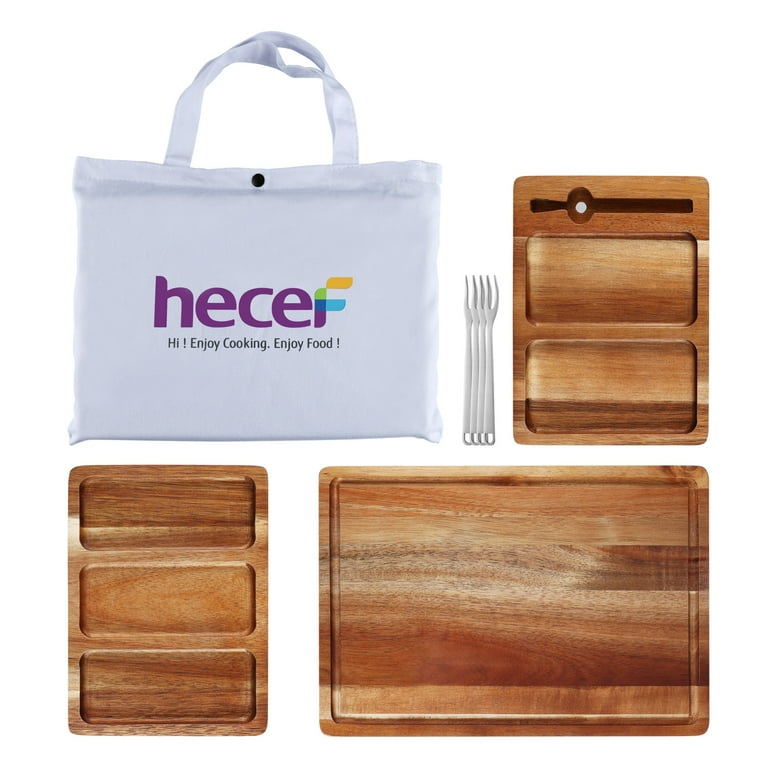 Jeanne Fitz Wood Plus White Collection Acacia Wood Rectangle Charcuterie Board