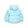 thumbnail image 3 of Pink Platinum Girls Heart Foil Printed Hooded Puffer Jacket with Fleece Lining, Sizes 4-16, 3 of 3