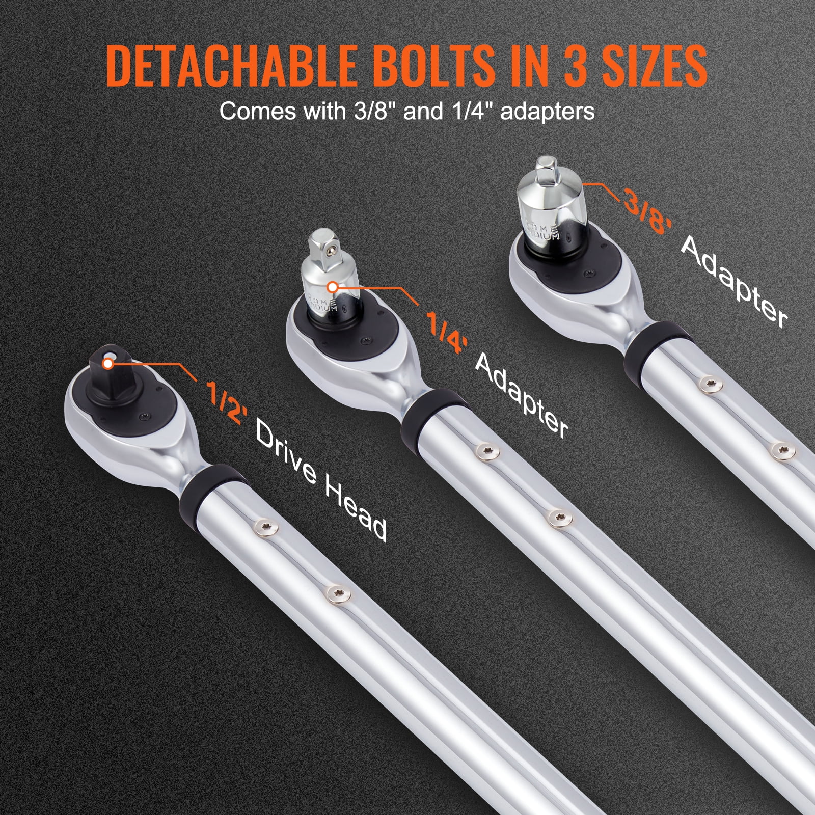 KFFKFF Digital Torque Wrench, 1/2" Drive Electronic Torque Wrench, Torque Wrench Kit 25-250ft.lb/34-340n.m Torque Range Accurate to ±2%, 3-Mode Adjustable Torque Wrench Set