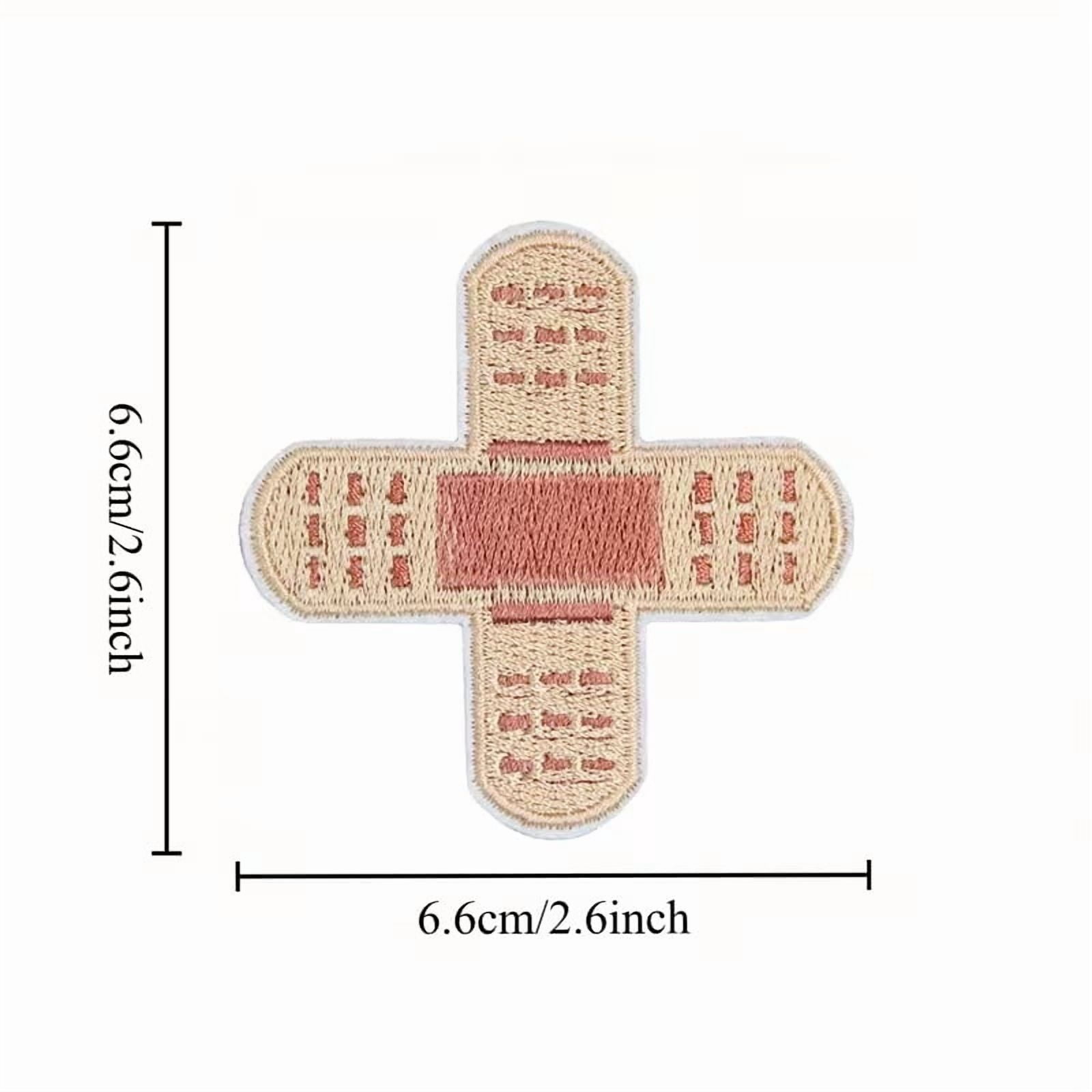 10-piece pack of cross bandage embroidery patches suitable for bags, jackets, jeans, cartoon heat transfer patches, small adhesive patches for clothing