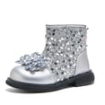 thumbnail image 3 of LYHao Ankle Boots For Girls Fashion Winter Short Booties With Glitter Casual Style ,Girls Boots Sizes 1 Silver(9-9.5 Years), 3 of 6