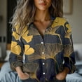 thumbnail image 2 of Jxximdong Button Up Shirts Women Women's Long Sleeved Printed Button Down Shirt Black Spring Tops XXXL, 2 of 5