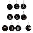 thumbnail image 1 of MasteelfCA 100 Pcs Anneaux d'Étiquettes Numériques Acryliques Rondes pour Clés Creusées pour Hôtel Centre Commercial, 1 of 7