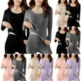 thumbnail image 2 of Lovzfmll Women's Thermal Underwear Set 2-Pack, Crew Neck Long Sleeve Top with Double-Sided German Velvet Base Layer Snug Fit, 2 of 5