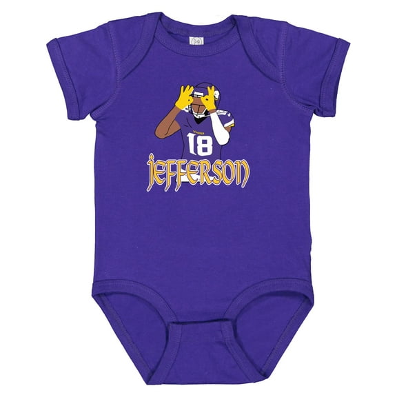 PURPLE Vikings Justin Jefferson Pic Baby 1 Piece