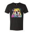 thumbnail image 2 of Wild Bobby Dean Russo Neon Colorful Pug Dog The Bulldog Dog Lover Men Premium Tri Blend Tee, Vintage Black, X-Large, 2 of 5