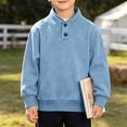thumbnail image 2 of akafmk Boys Mockneck Sweatshirts Long Sleeve Pullover Sweatshirt Button Stand Collar Ribbed Cuffs Casual Tops Kids Fall Winter Clothes, Size 13-14 Years, 2 of 7