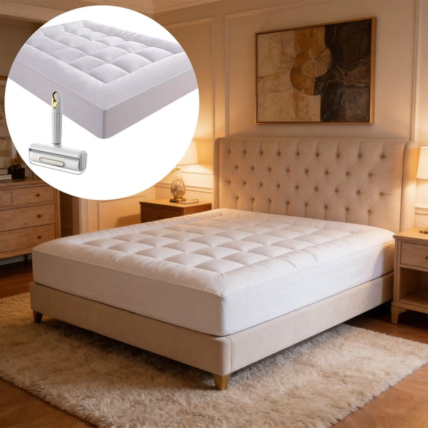 Premiums Quilted Luxurys Extra Thick Mattress Topper - Breathable And Fluffys Soft