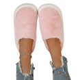 thumbnail image 7 of IEMIEMIEM Womens Slippers Thick Platform Fluffy Fuzzy Closed Toe Slide Soft Warm Plush Slip On House Slippers Non Slip Rubber Sole Indoor Bedroom Winter Slippers Pink 8-8.5 Wide, 7 of 7
