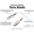 thumbnail image 2 of Harmony Fishing  Twin Blade Slip-On Spinner Blades for Fishing Lures/jigs 6 Pack Willow Silver, 2 of 9