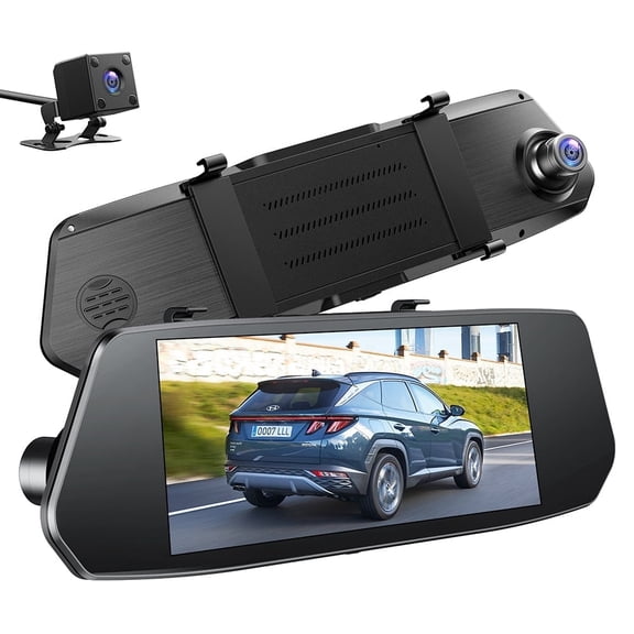 TOGUARD 1080P Dual Mirror Dash Cam 7 Inch IPS Touch Screen, Rearview Front and Rear Backup Camera for Cars, 5 Display Modes, Split Screen, G-Sensor