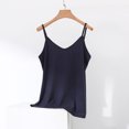 thumbnail image 2 of Ruimatai Women's V-Neck Camisole Cotton Linen Sleeveless Pajama Top Soft Comfortable Casual Home Wear Outerwear Base Underwear Fashion Solid Color, 2 of 6