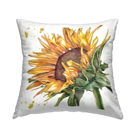 Stupell Industries Modern Sunflower Bloom Decorative Printed Throw Pillow, 18 x 18