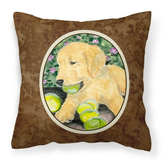 Carolines Treasures SS8759PW1414 Golden Retriever Fabric Decorative Pillow, 14Hx14W, multicolor