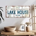 thumbnail image 3 of Elephant Stock Lake House Welcome Wall Sign Wall Art - Horizontal Multi Panel Canvas - Living Room Wall Decor - Wall Signs Multi Panel - Teal And Brown Decor - 26" x 12", 3 of 8