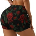 thumbnail image 2 of Naloa Roses Biker Shorts for Women Seamless Scrunch Short Women’s Yoga Shorts for Gym Running Sport Shorts - Small, 2 of 9