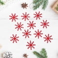 thumbnail image 2 of BOPORO 100 pcs Snowflakes White Glitter Snowflake Christmas Snowflake Ornaments Plastic Glitter Snow Flakes Ornaments for Xmas Tree Hanging Decoration, 2 of 6