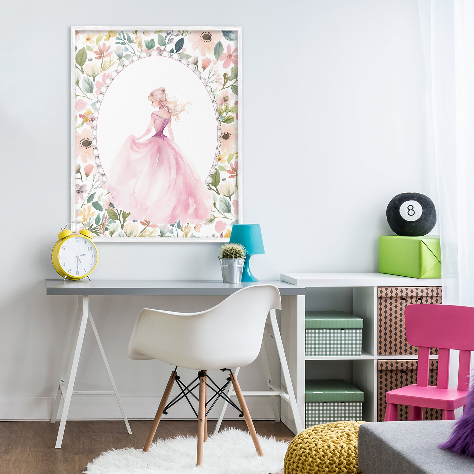 Stupell Industries Graceful Princess Love White Framed Giclee Art, design by Christine Simpson Art