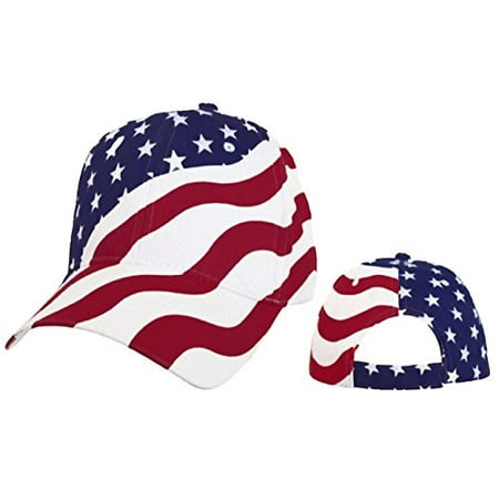 American Flag Cap Patriotic Hat Red White and Blue Stars and Stripes