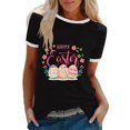 thumbnail image 2 of Edvintorg Easter Tshirts Shirts For Women Summer Cute Bunny Print Round Neck Short Sleeves Tops Loose Fit Basic Blouse Easter Gifts On Clearance, 2 of 5