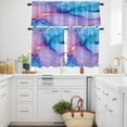 thumbnail image 3 of Pink Blue Marble Kitchen Curtains Valances and Tiers Set of 3 Modern Art Abstract Luxury Gold Texture Tier Curtains and Valance with Rod Pocket for Small Windows, 27.5"x24", 3 of 9