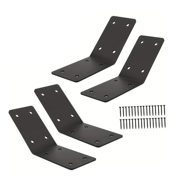 4 soportes de ángulo de , empotrables en interior, para postes de madera, para gazebos, cobertizos de jardín y vigas.