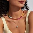 thumbnail image 2 of Beaded Gemstone Necklace for Women, Colorful Boho Bead Choker Natural Stone Surfer Beach Necklaces Gold Plated Summer Handmade Jewelry, 2 of 6