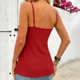 thumbnail image 5 of Achuyrbd Plus Size Women's 2-in-1 Spaghetti Strap Cami Top, Button Front Color Block Split Hem Sleeveless Tank 1X-3X, Red, 5 of 7