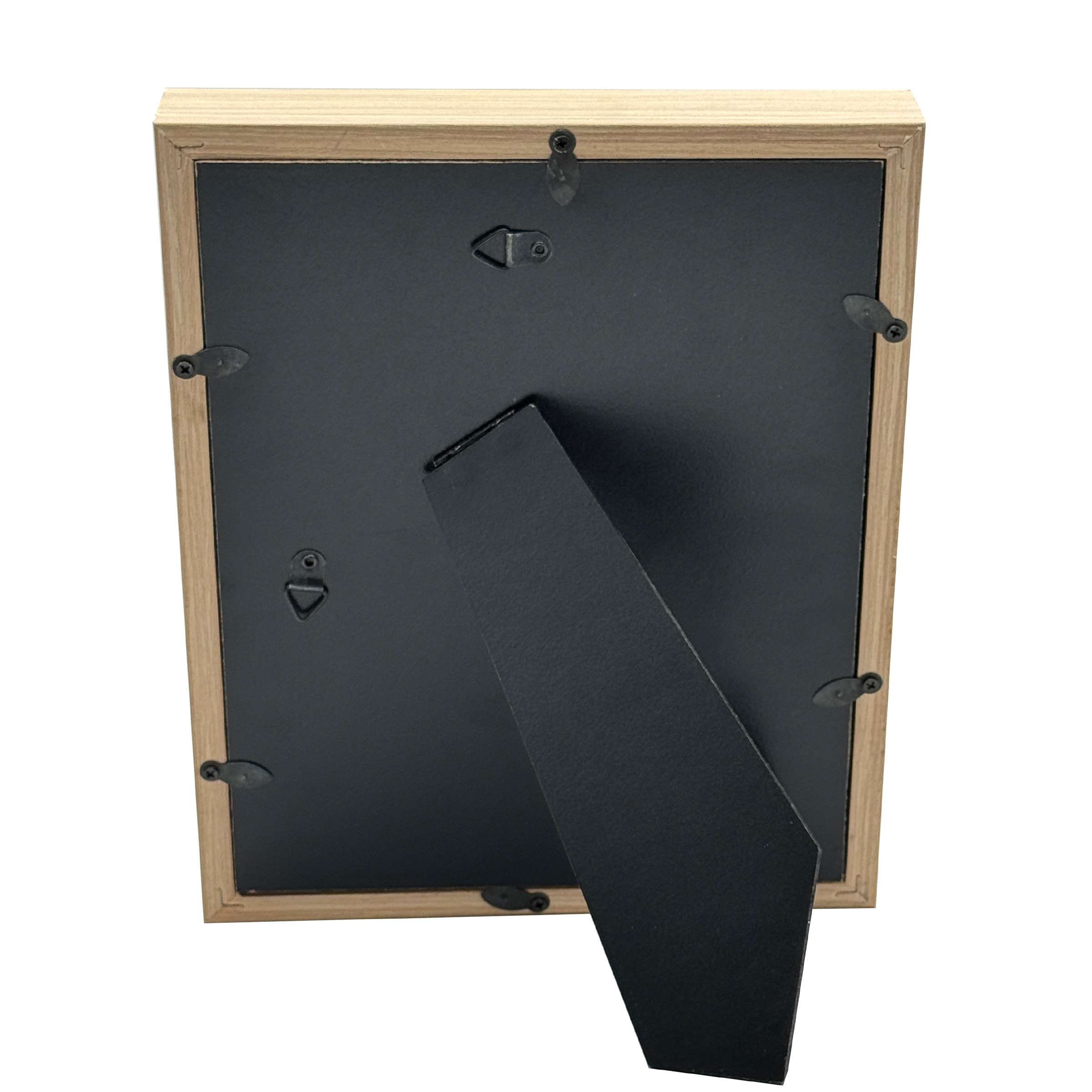 OneDesign Home Wood Frame with Black Inner Border Picture Frame Holds 5x7 Photo