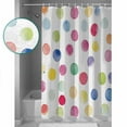 thumbnail image 3 of Shower Curtain Bathroom Set Colorful Wave Point on White Waterproof Fabric Shower Curtains with Grommets&Hooks Abstract Polka Dot Privacy Bath Curtain for Bathtub 72x72in, 3 of 7