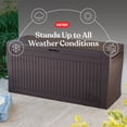 thumbnail image 3 of Keter Comfy 71 Gallon Durable Resin Outdoor Deck Box Storage Organization, Espresso Brown, 3 of 13