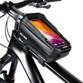 thumbnail image 1 of Touch Screen Bike Handlebar Bag Waterproof Front Frame Top Tube Bicycle Pouch Large Capacity Cycling Front Storage Bag for 6.7in Large Screen, 1 of 8