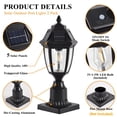 thumbnail image 2 of TEBLAMPUE Solar Post Lights 2 Pack, Motion Sensor Post Lantern Without Pier Mount Base, Waterproof Solar Powered Pole Light Fixtu, 2 of 9
