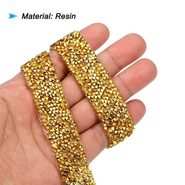 Uxcell 3 Yards Resin Rhinestone Ribbon 20mm Crystal Rhinestone
